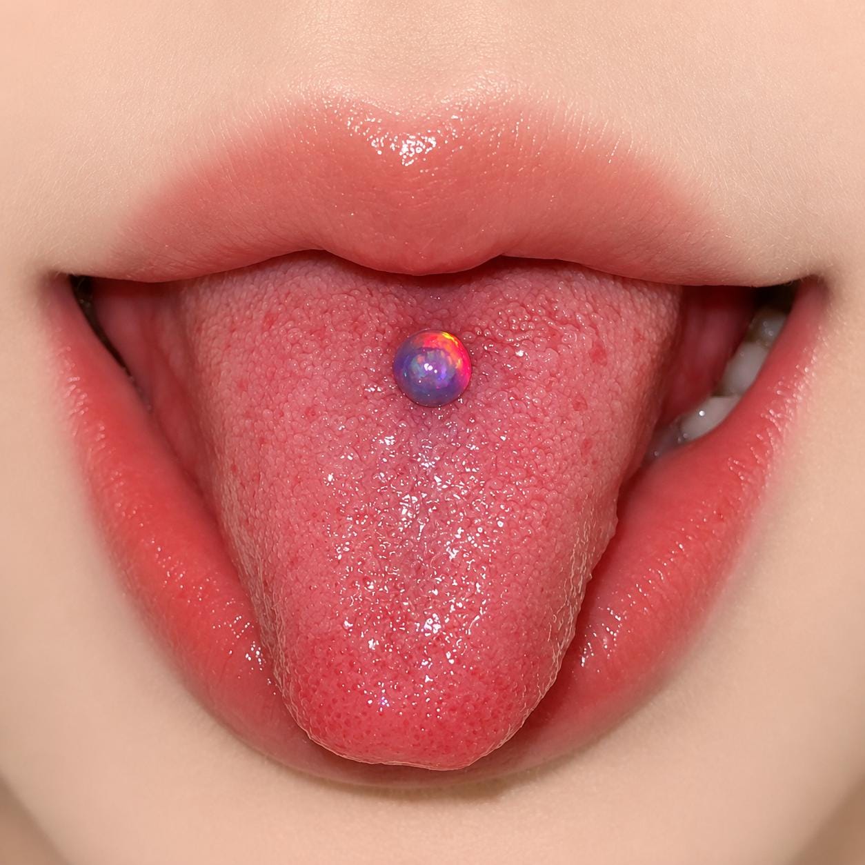 Titanium Aurora Orb Opal Piercing Top - image 5
