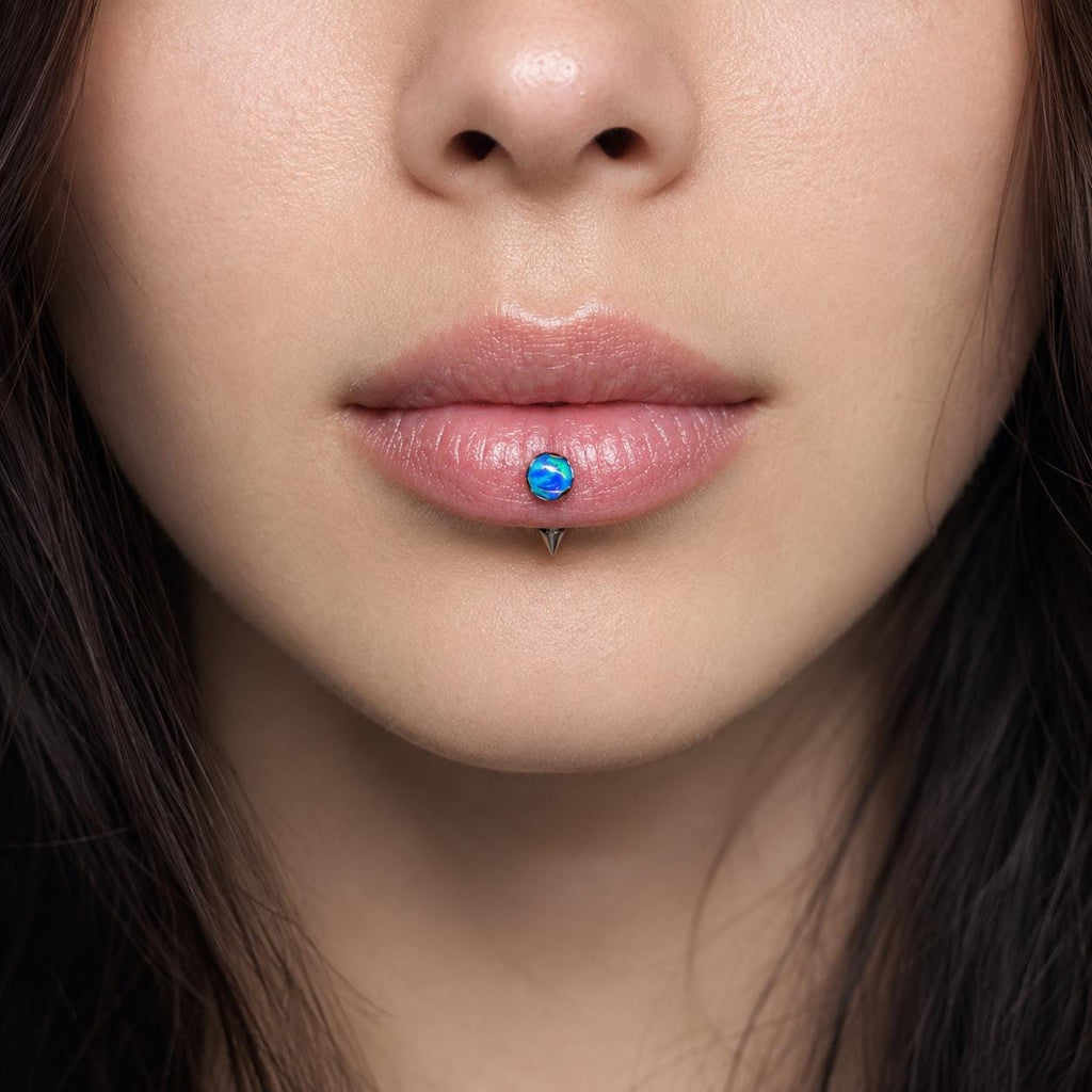 Titanium Jelly Opal Wave-Edge Piercing Top - image 3