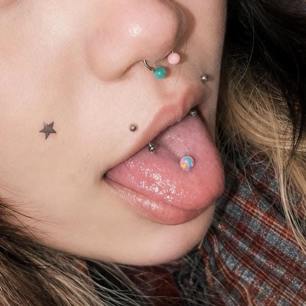 Titanium Fire Opal Ball Piercing Top - image 6