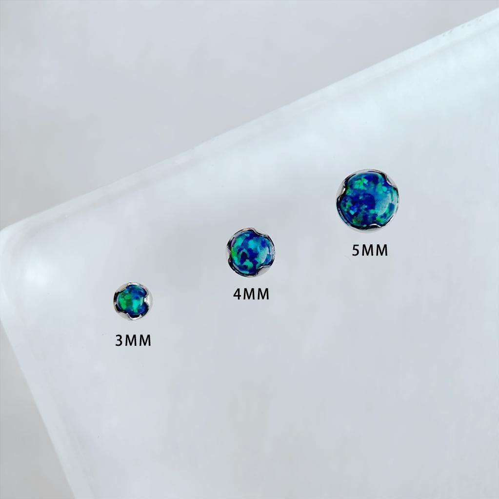 Titanium Fire Opal Wave-Edge Piercing Top - image 5