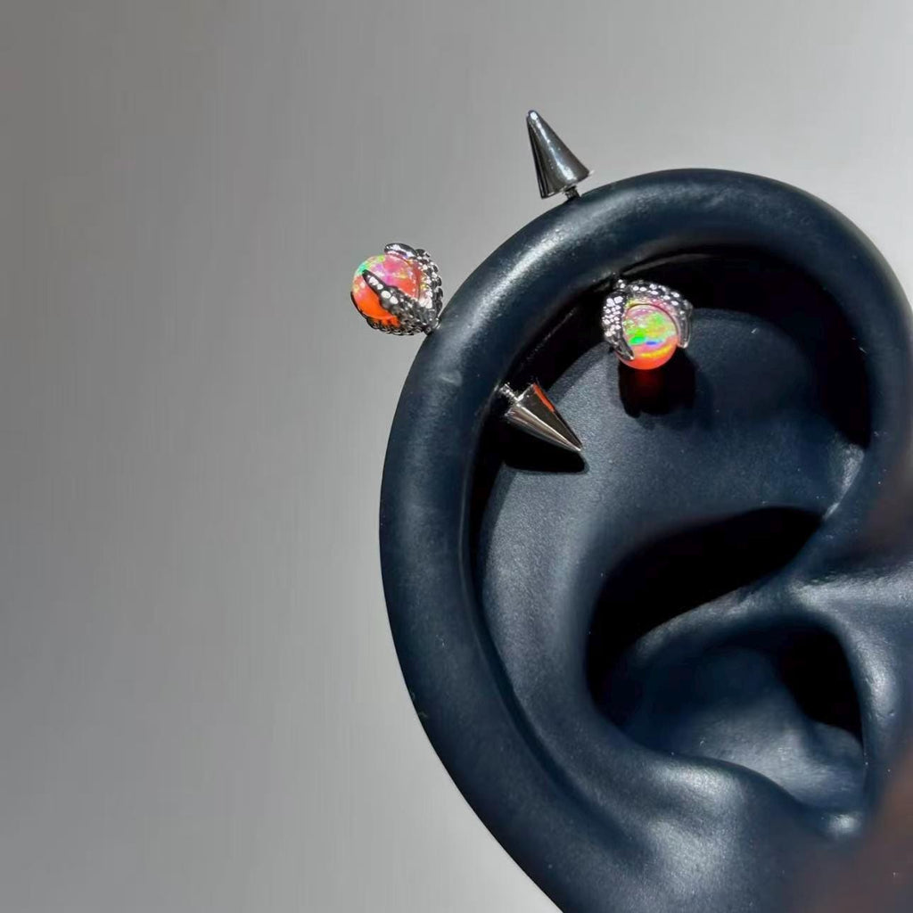 Titanium Fire Opal Dragon-Claw Piercing Top - image 3