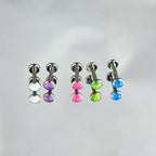Titanium Fire Opal Threadless Piercing Top - image 8