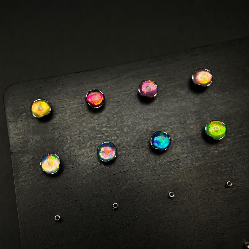 Titanium Jelly Opal Wave-Edge Piercing Top - image 5