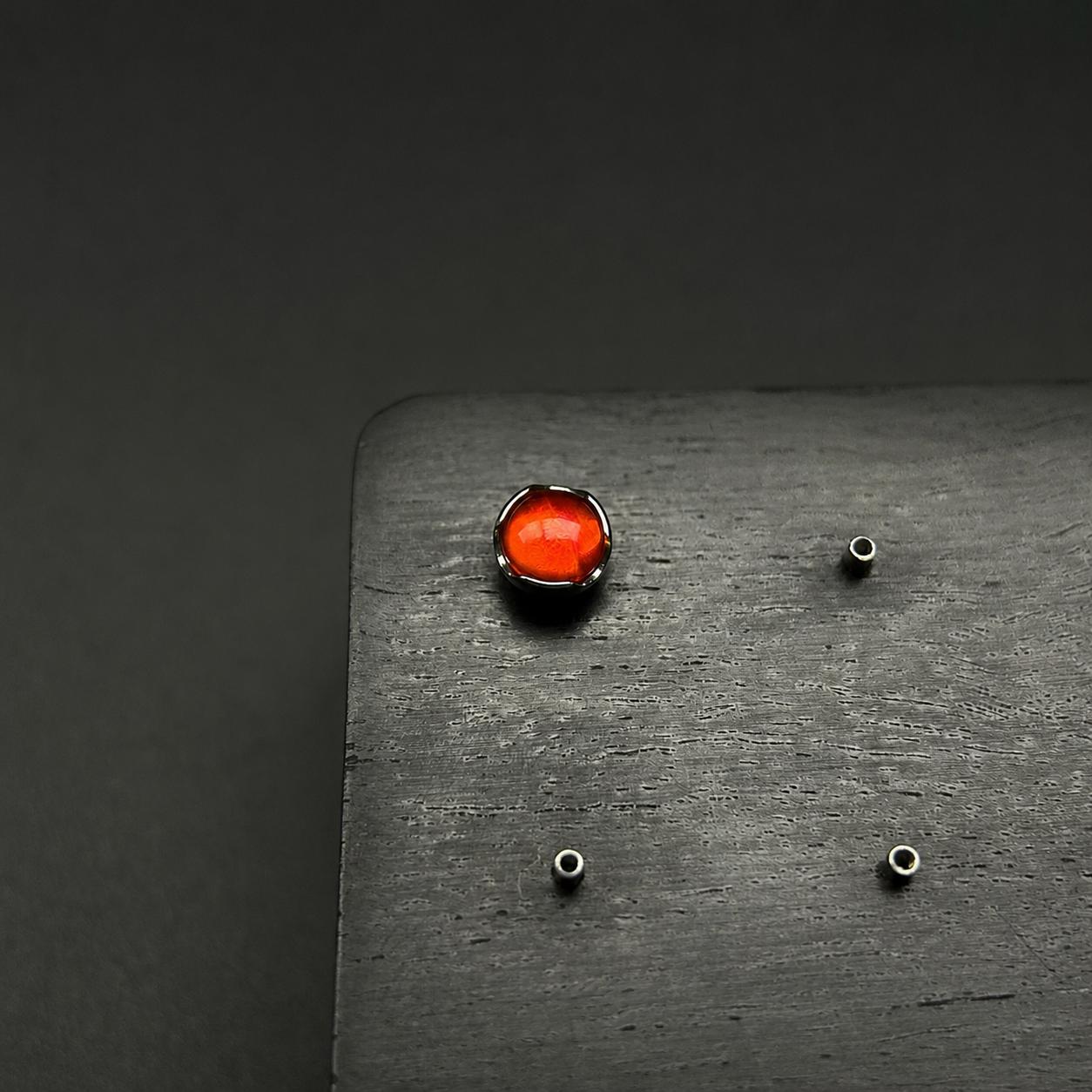 Titanium Jelly Opal Wave-Edge Piercing Top - image 6