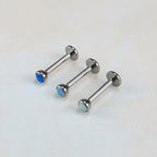 Titanium Fire Opal Threadless Piercing Top - image 5