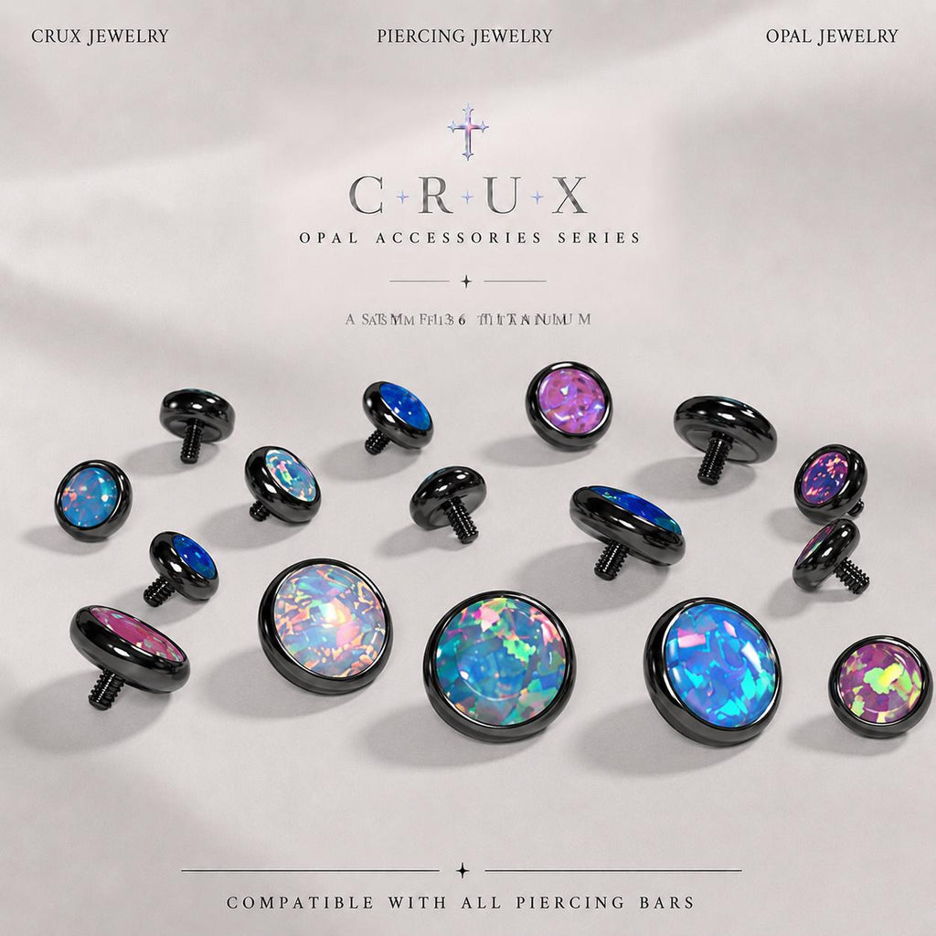 Titanium Fire Opal Bezel Piercing Top - image 1