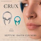 16G Titanium Vampire Fang Clicker Ring | Gothic Septum Daith Helix Cartilage Hoop Piercing Jewelry Halloween Gift for Her/Him