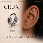 ASTM F136 Titanium Double Hoop Beaded Septum Ring｜16G Hinged Clicker｜Stacked Bead Daith Jewelry｜Hypoallergenic｜Helix Conch Rook Cartilage