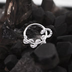 ASTM F136 Titanium Snake Septum Ring｜16G Hinged Clicker｜Sparkling CZ Serpent Daith Jewelry｜Hypoallergenic｜Helix Conch Rook - Image 5