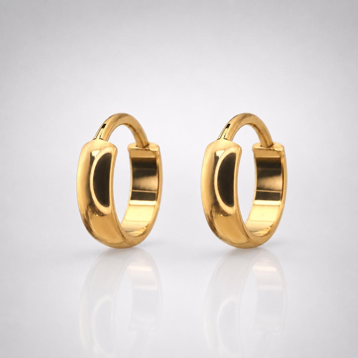 ASTM F136 Titanium Chunky Gold Septum Ring｜16G Hinged Clicker｜Minimalist Hoop Daith Jewelry｜Hypoallergenic｜Helix Conch Rook - Image 5