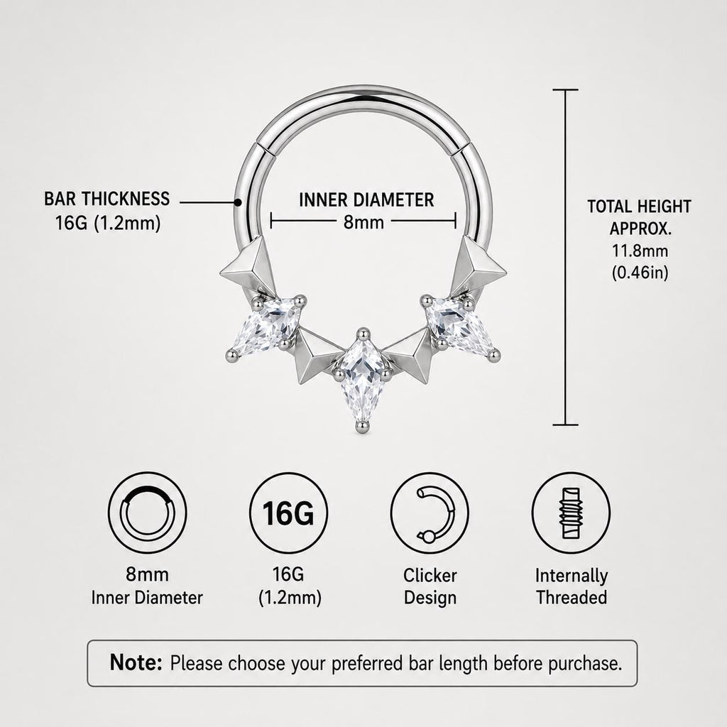 ASTM F136 Titanium Bow Septum Ring｜16G Hinged Clicker｜Cute Bow Daith Jewelry｜Hypoallergenic｜Helix Conch Rook Cartilage - Image 9