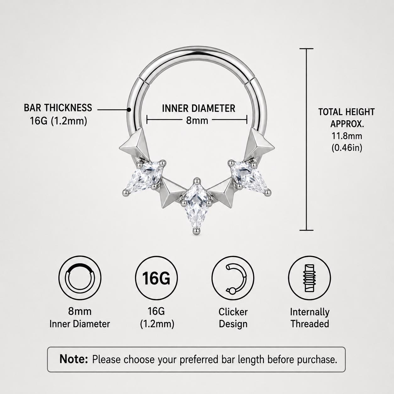 ASTM F136 Titanium Bow Septum Ring｜16G Hinged Clicker｜Cute Bow Daith Jewelry｜Hypoallergenic｜Helix Conch Rook Cartilage - Image 9