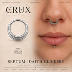 ASTM F136 Titanium Bow Septum Ring｜16G Hinged Clicker｜Cute Bow Daith Jewelry｜Hypoallergenic｜Helix Conch Rook Cartilage