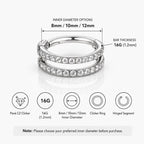 ASTM F136 Titanium Double Row CZ Septum Ring｜16G Hinged Clicker｜Sparkling Daith Jewelry｜Hypoallergenic｜Helix Conch Rook Cartilage - Image 10
