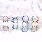 ASTM F136 Titanium Spike & Ball Septum Ring｜16G Hinged Clicker｜Punk Daith Jewelry｜Hypoallergenic｜Helix Conch Rook Cartilage - Image 3