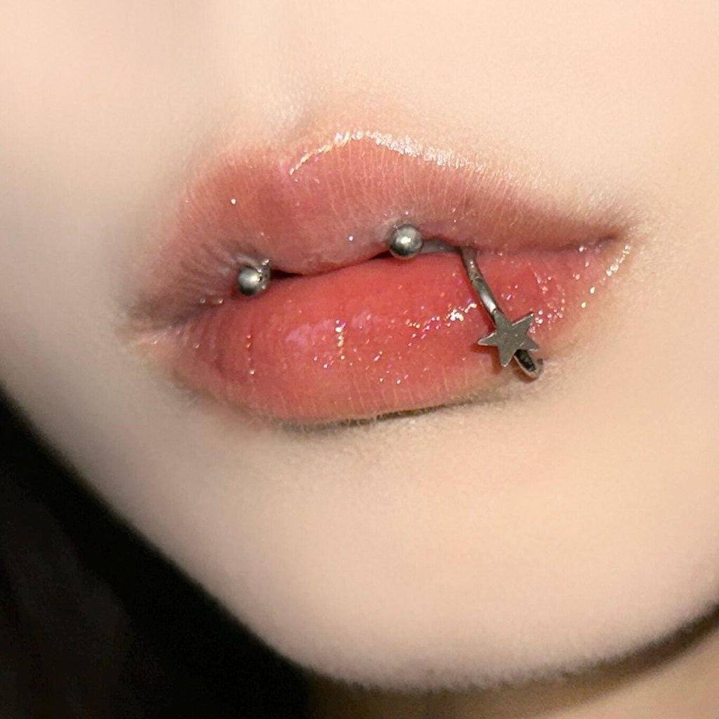 ASTM F136 Titanium Star & Cross Septum Ring｜16G Hinged Clicker｜Minimalist Daith Jewelry｜Hypoallergenic｜Helix Conch Rook Cartilage - Image 2