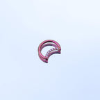 ASTM F136 Titanium Crescent Moon Septum Ring｜16G Hinged Clicker｜Sparkling CZ Daith Jewelry｜Hypoallergenic｜Helix Conch Rook Cartilage - Image 5