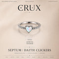 ASTM F136 Titanium Opal Heart Septum Ring｜16G Hinged Clicker｜Sparkling CZ Daith Jewelry｜Hypoallergenic｜Helix Conch Rook Cartilage