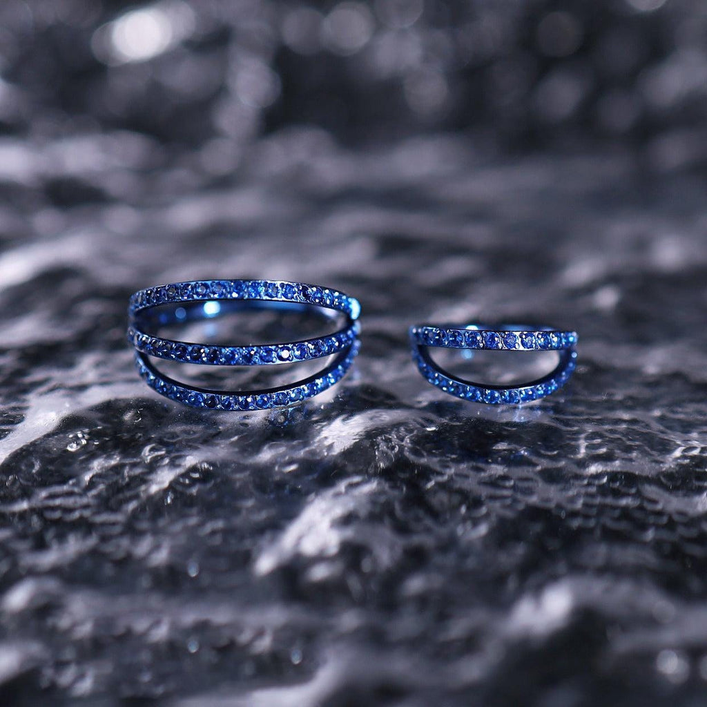 ASTM F136 Titanium Double & Triple Row CZ Septum Ring｜16G Hinged Clicker｜Stacked Daith Jewelry｜Hypoallergenic｜Helix Conch Rook Cartilage - Image 5