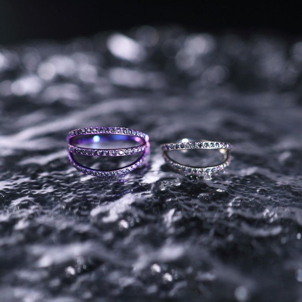 ASTM F136 Titanium Double & Triple Row CZ Septum Ring｜16G Hinged Clicker｜Stacked Daith Jewelry｜Hypoallergenic｜Helix Conch Rook Cartilage - Image 7