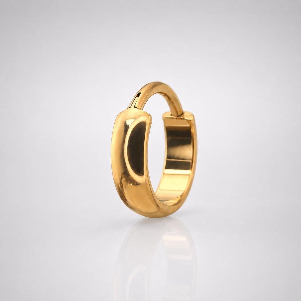 ASTM F136 Titanium Chunky Gold Septum Ring｜16G Hinged Clicker｜Minimalist Hoop Daith Jewelry｜Hypoallergenic｜Helix Conch Rook - Image 7