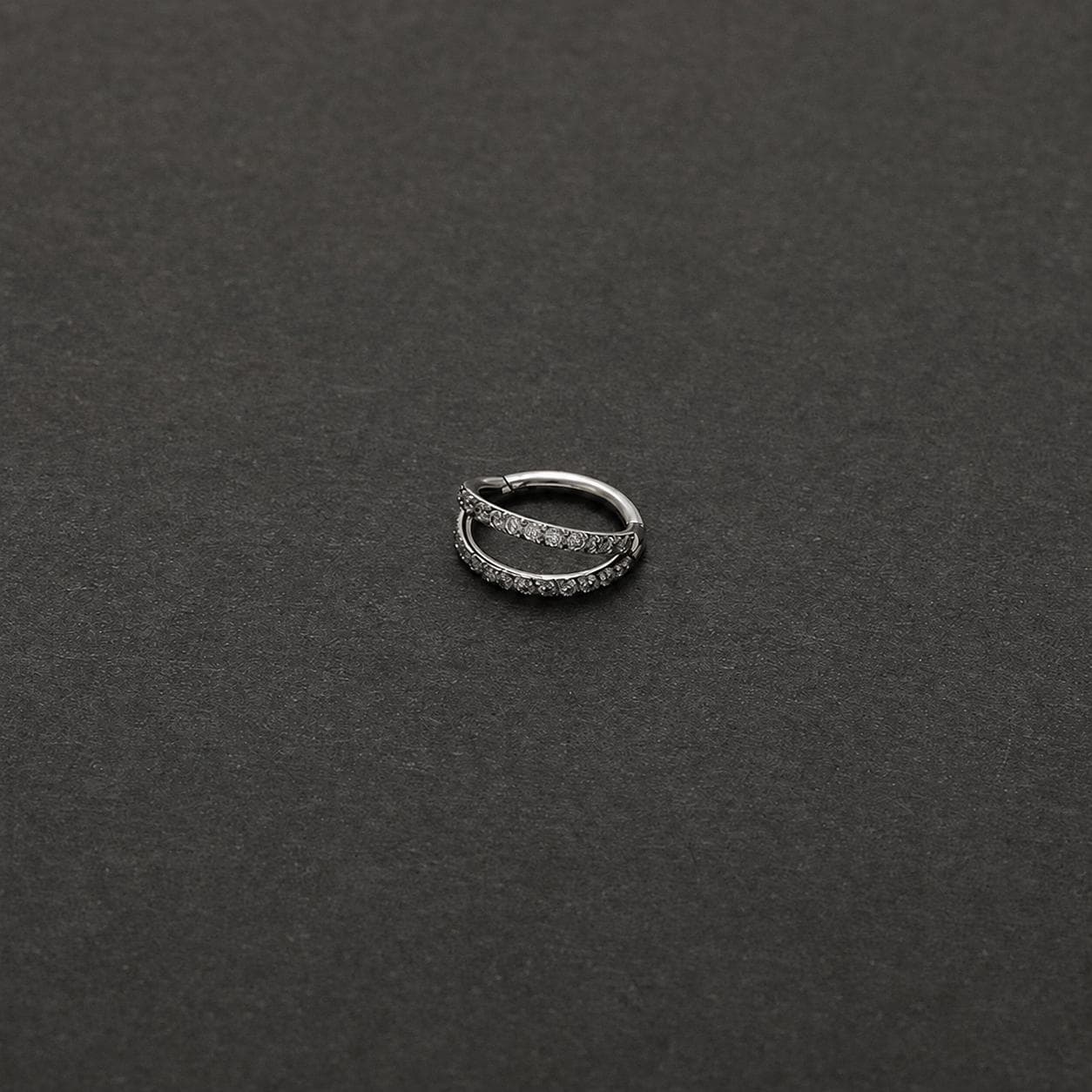 ASTM F136 Titanium Double & Triple Row CZ Septum Ring｜16G Hinged Clicker｜Stacked Daith Jewelry｜Hypoallergenic｜Helix Conch Rook Cartilage - Image 8