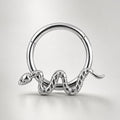 ASTM F136 Titanium Snake Septum Ring｜16G Hinged Clicker｜Serpent Daith Jewelry｜Hypoallergenic｜Helix Conch Rook Cartilage - Image 6