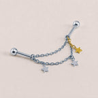 Starfall Chain titanium industrial barbell, detail view 6