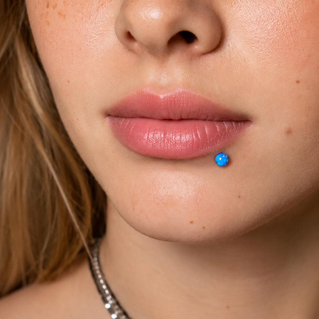 Titanium Fire Opal Four-Prong Piercing Top - image 6