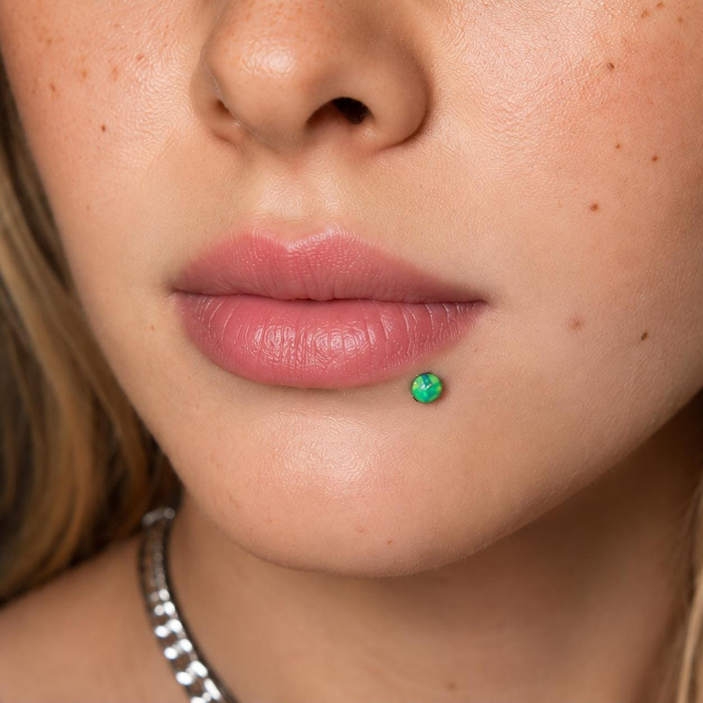 Titanium Fire Opal Four-Prong Piercing Top - image 5