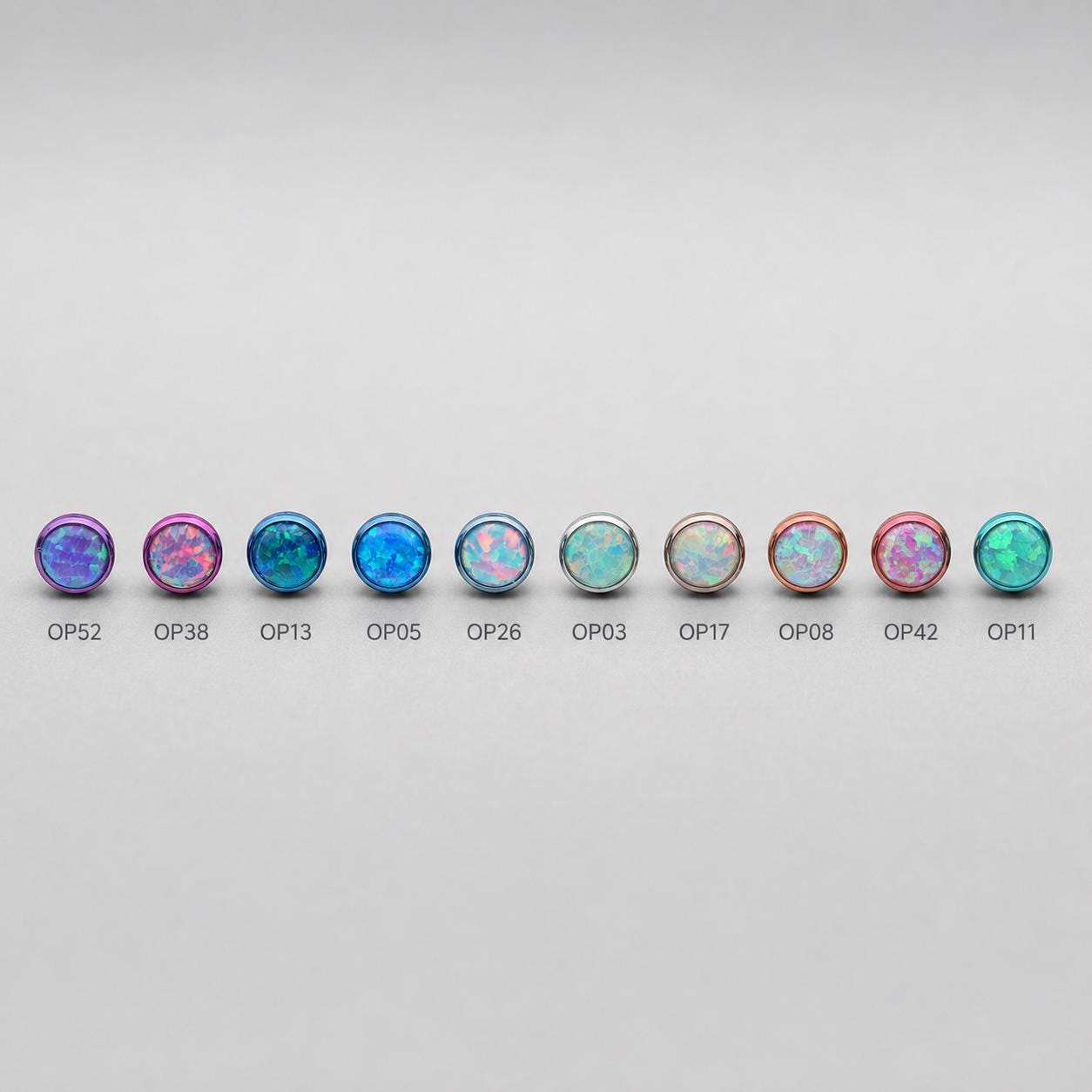 Titanium Fire Opal Bezel Piercing Top - image 7