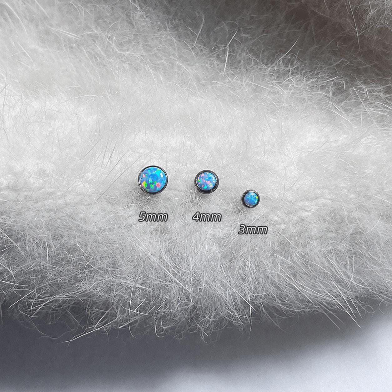 Titanium Fire Opal Bezel Piercing Top - image 8