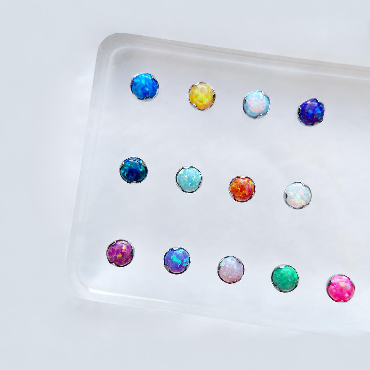 Titanium Fire Opal Wave-Edge Piercing Top - image 3