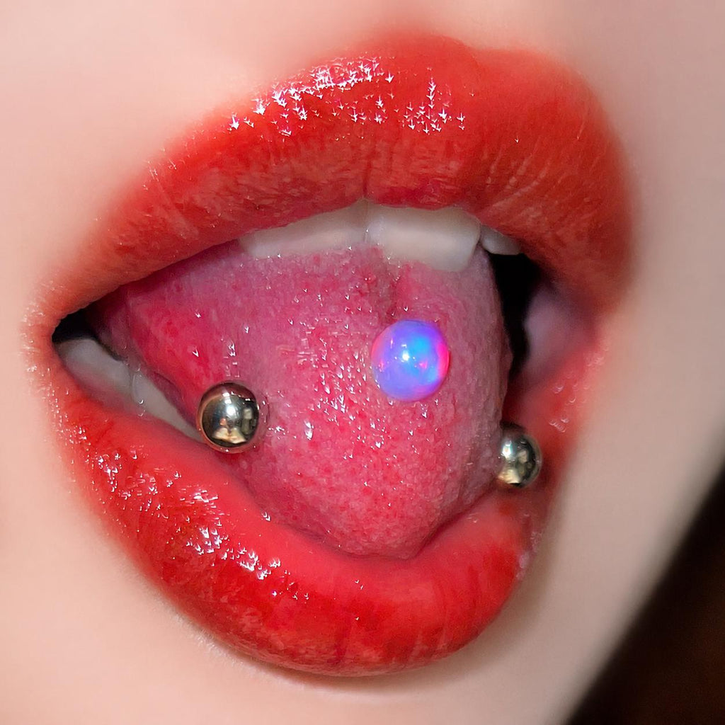 Titanium Nebula Opal Three-Prong Piercing Top - image 4