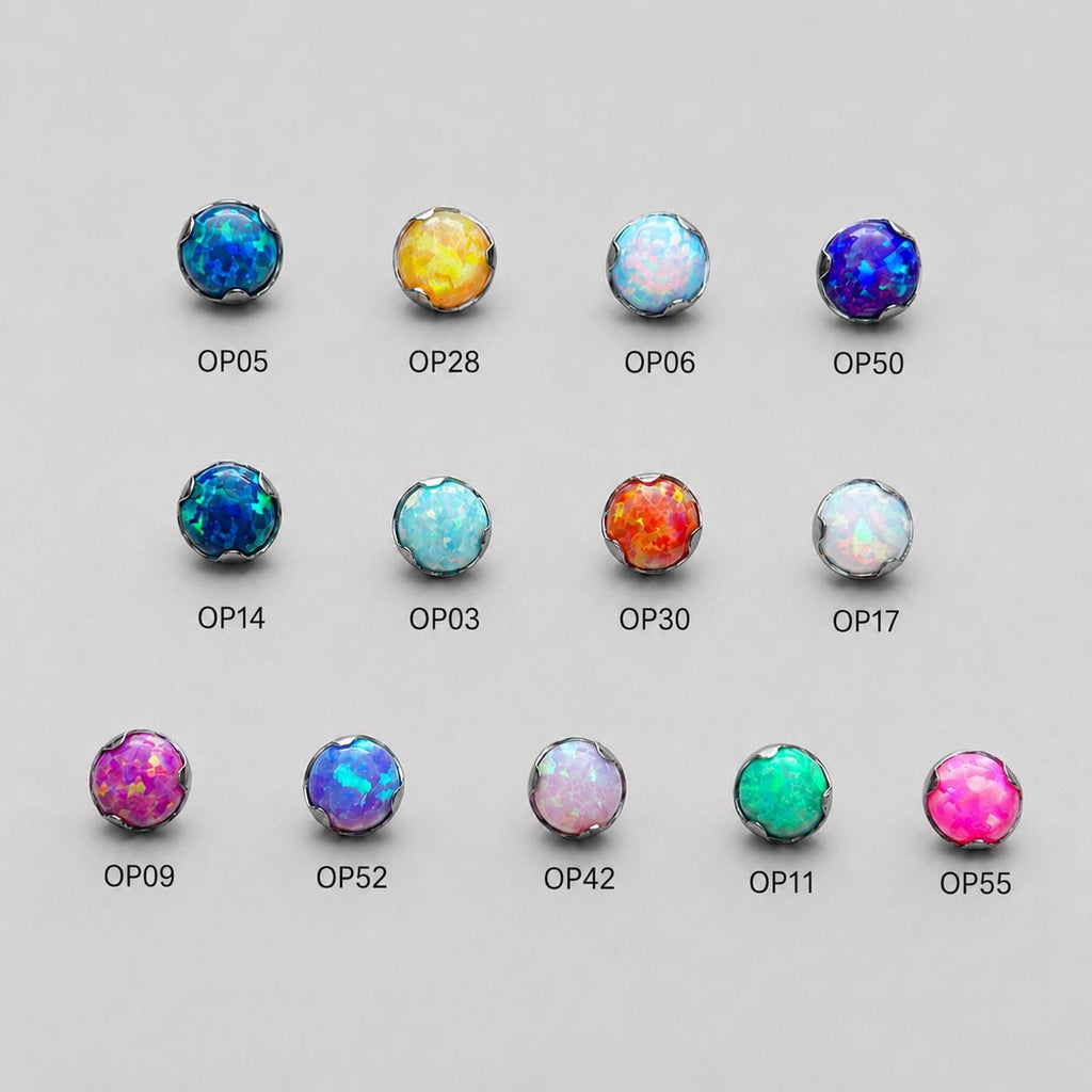 Titanium Fire Opal Wave-Edge Piercing Top - image 4