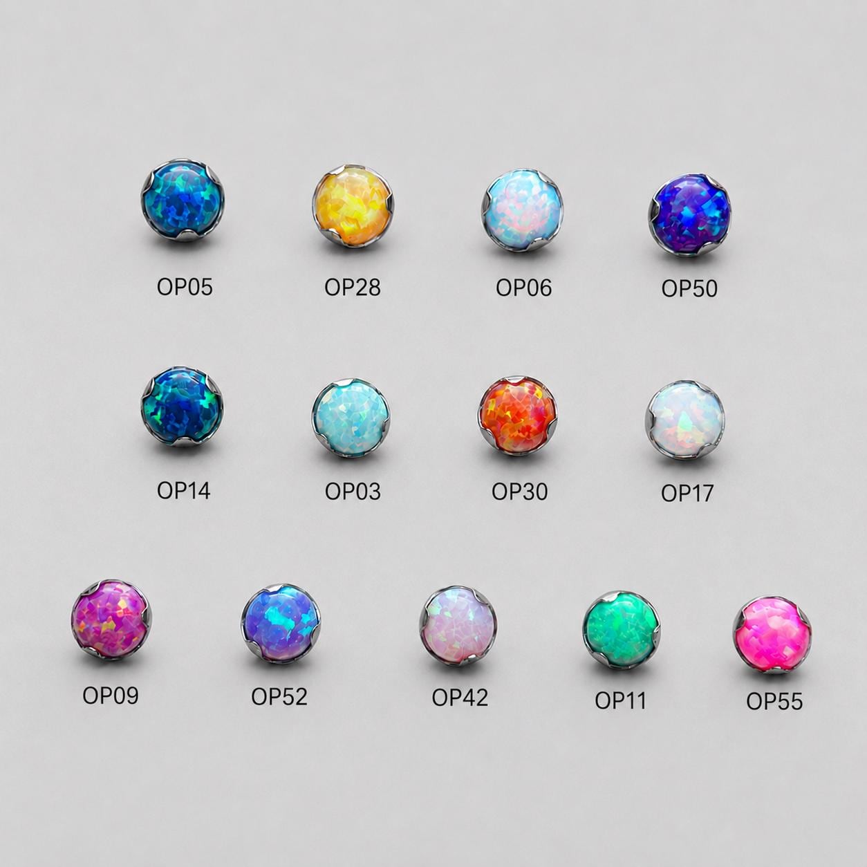 Titanium Fire Opal Wave-Edge Piercing Top - image 4