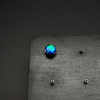 Titanium Jelly Opal Wave-Edge Piercing Top - image 7