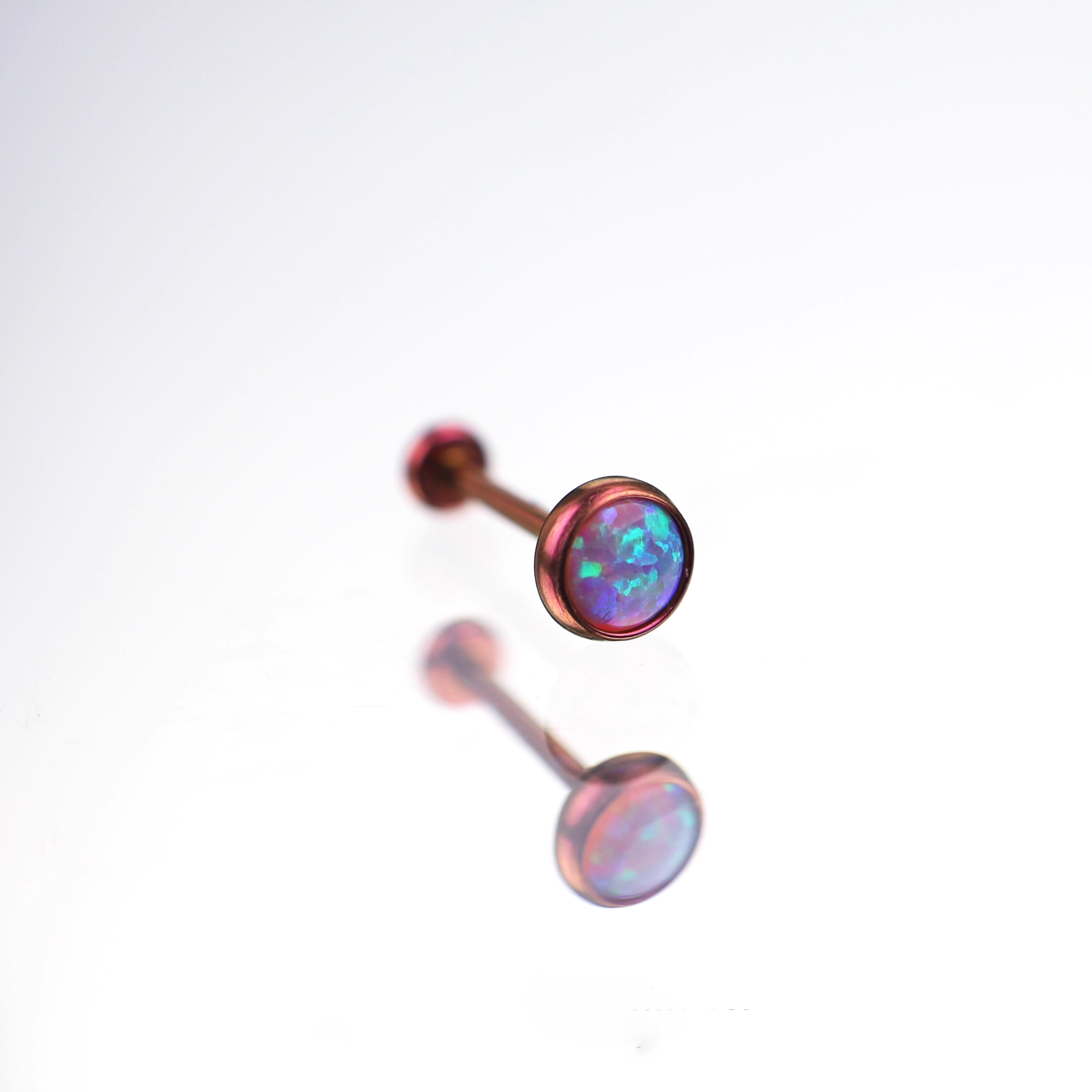 Opal Basic Titanium Threadless Pin - Opal Basic Titanium Threadless Pin - Light Cherry Blossom pink / 0.8mm/20G / 6mm by CRUXJEWELRY