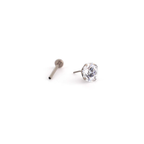 F136 Titanium Flat-Back Studs - F136 Titanium Flat-Back Studs - Radiant White / 3 mm / 6mm by CRUXJEWELRY