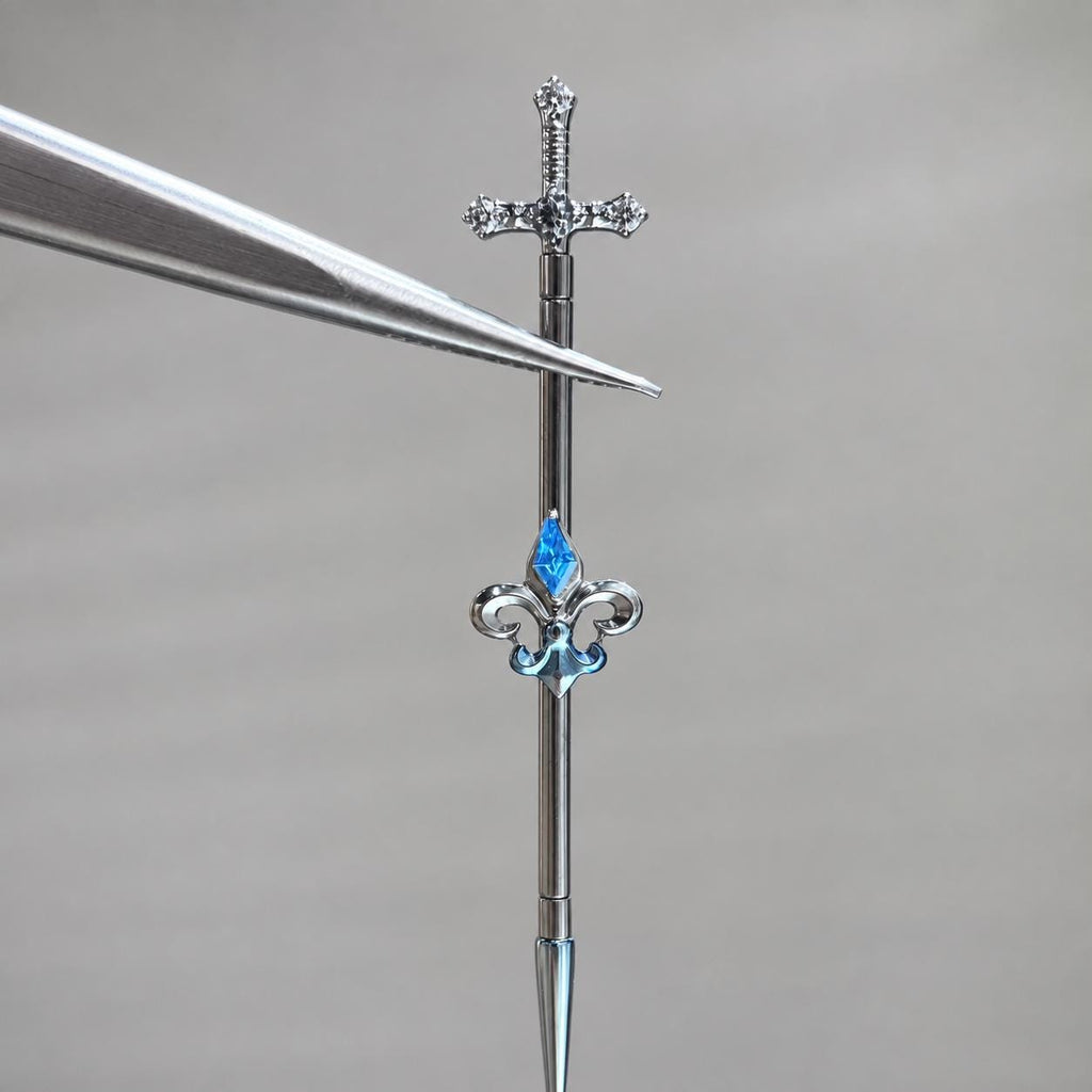 Fleur-de-Lis Sword industrial barbell detail 5