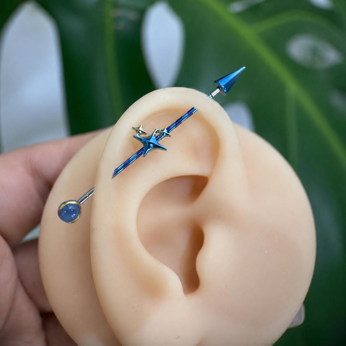 Celestial Arrow industrial barbell detail 3