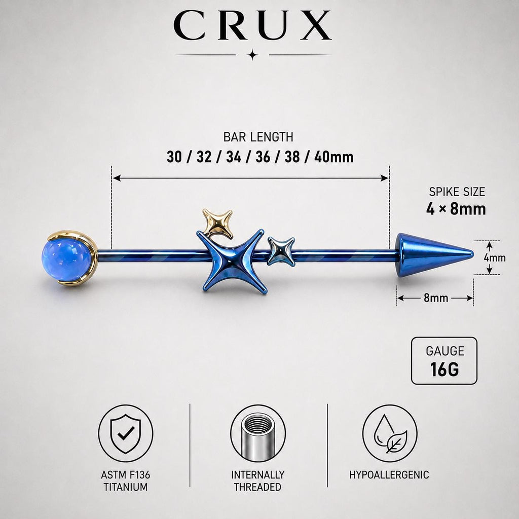 Celestial Arrow industrial barbell detail 6
