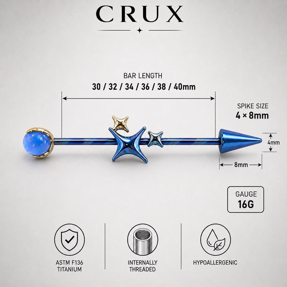 Celestial Arrow industrial barbell detail 6
