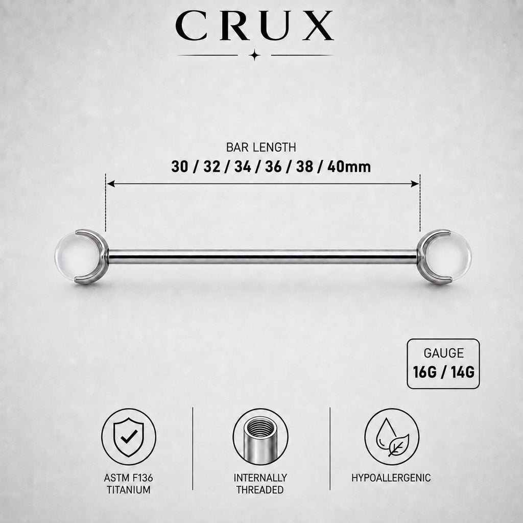 Crystal Sphere industrial barbell detail 16