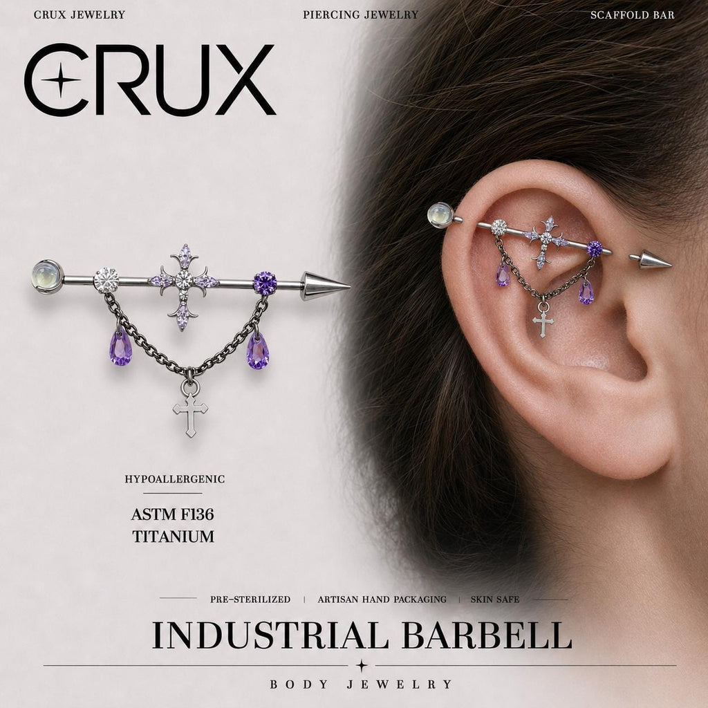 Vesper Cross Chain F136 Titanium industrial barbell