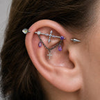 Vesper Cross Chain industrial barbell detail 2
