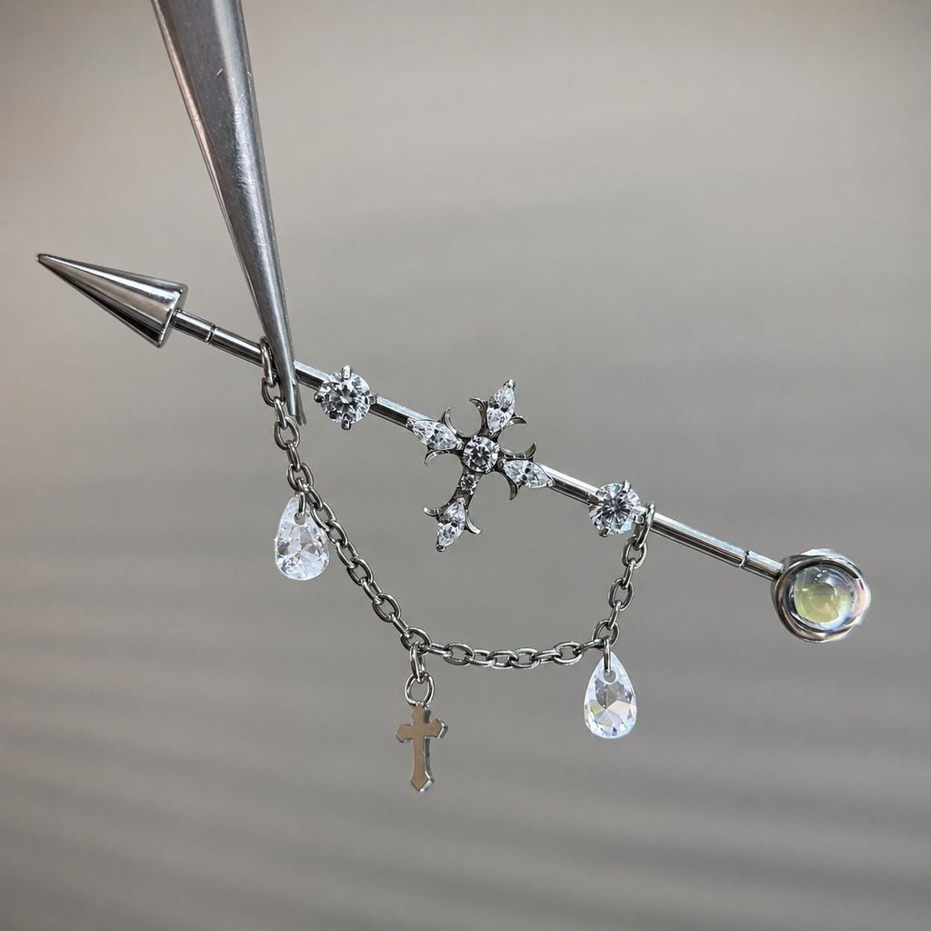 Vesper Cross Chain industrial barbell detail 3