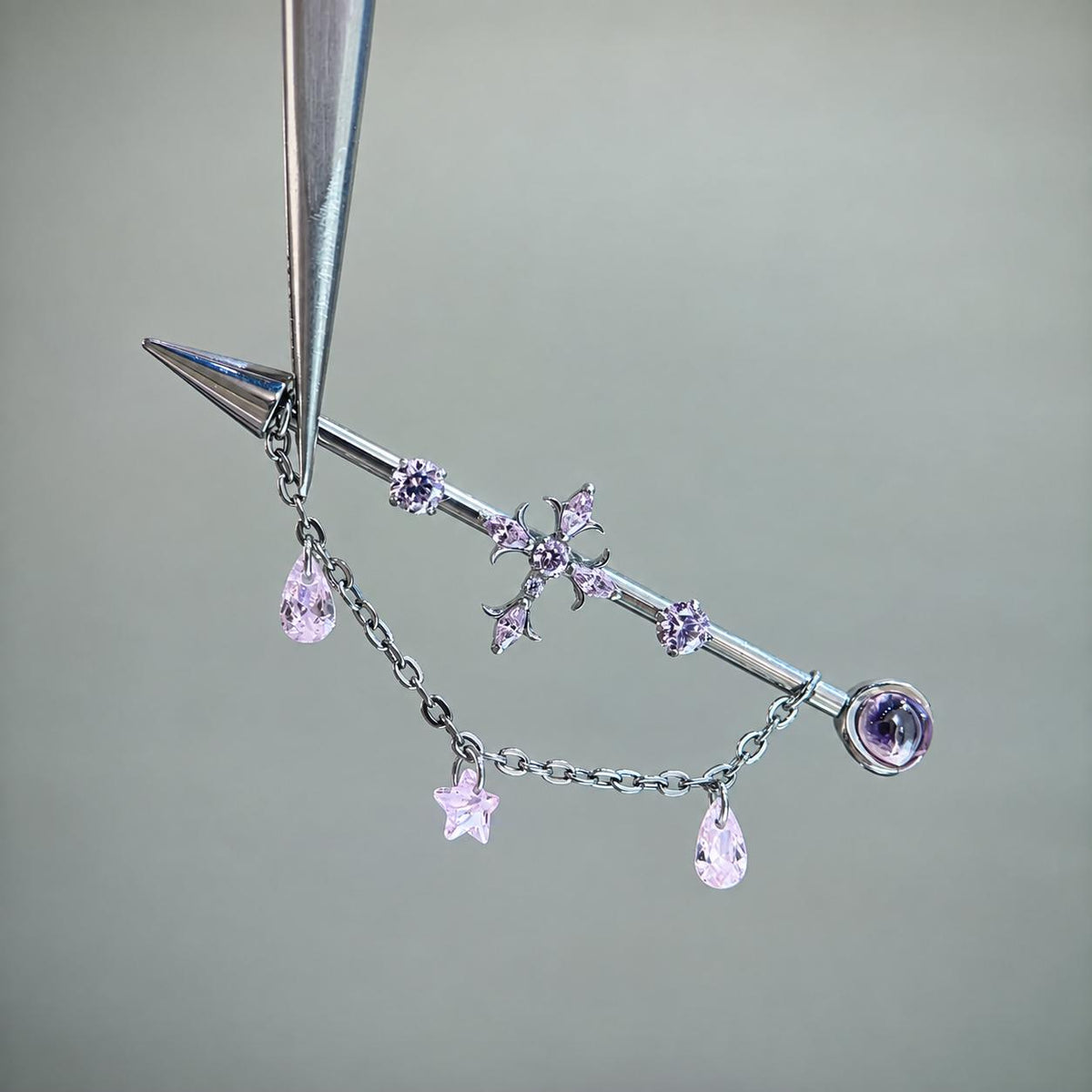 Vesper Cross Chain industrial barbell detail 4