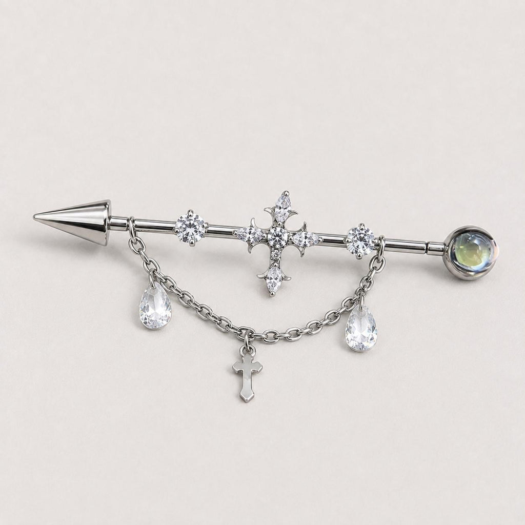 Vesper Cross Chain industrial barbell detail 7