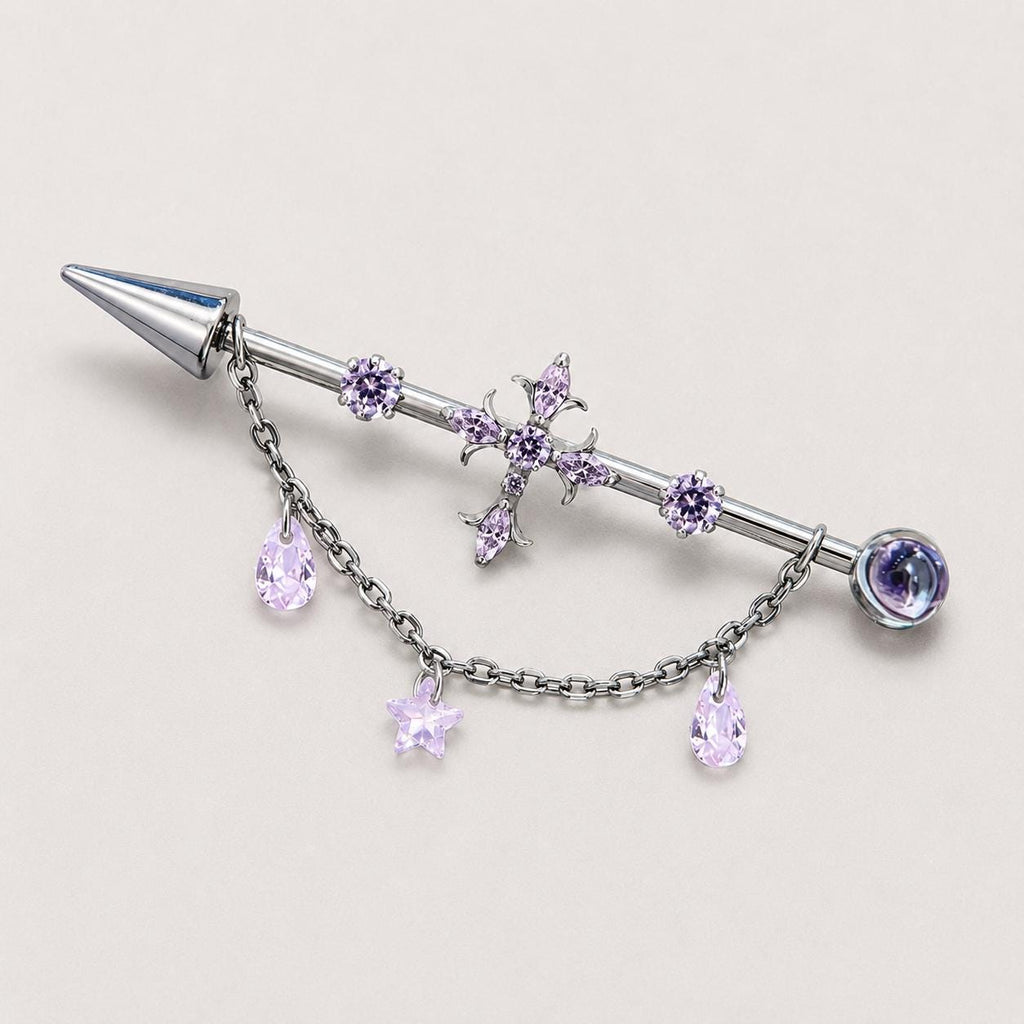 Vesper Cross Chain industrial barbell detail 8
